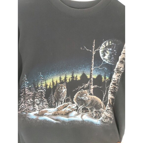 Vintage 90s 1993 Gardner Wolf Nature T-shirt The Mountain Find 23 Wolves Sz L - Picture 2 of 5